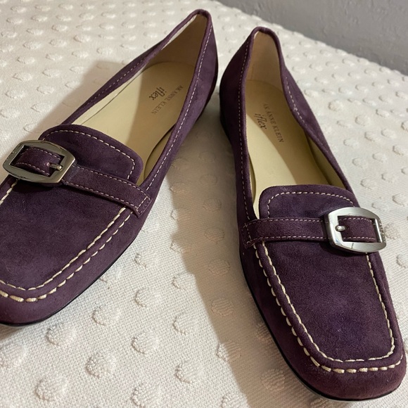 ANNE KLEIN iFlex Purple Suede Leather Loafers Slip On Shoes - Picture 15 of 16